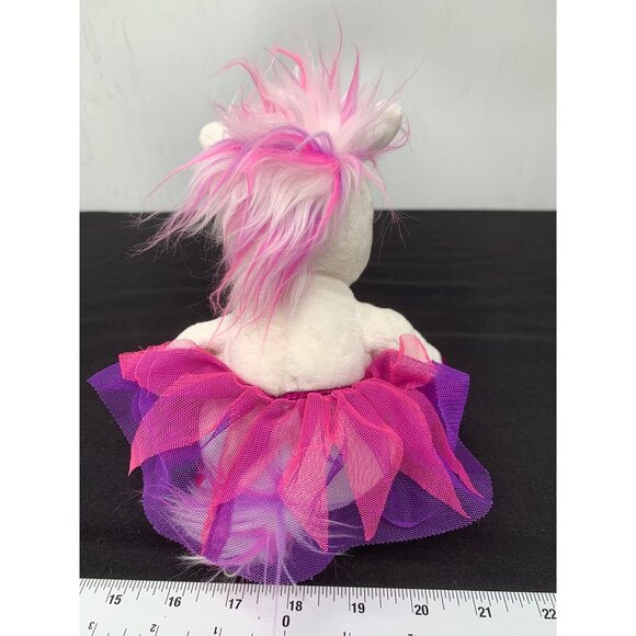 Douglas Cuddle Toys Unicorn with Tutu Pink Purple Accents on White 11" Plush Stu - Picture 2 of 6